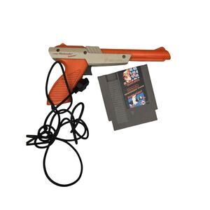 AUTHENTIC Vintage 1985 Nintendo NES Zapper Light Gun + Mario Bros Duck Hunt Game